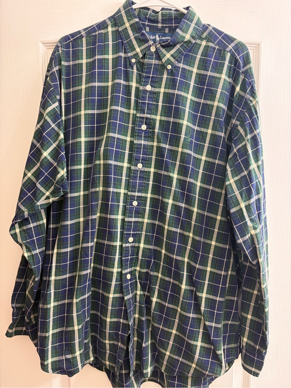 Ralph Lauren Blue & Green Plaid Button-Down Shirt